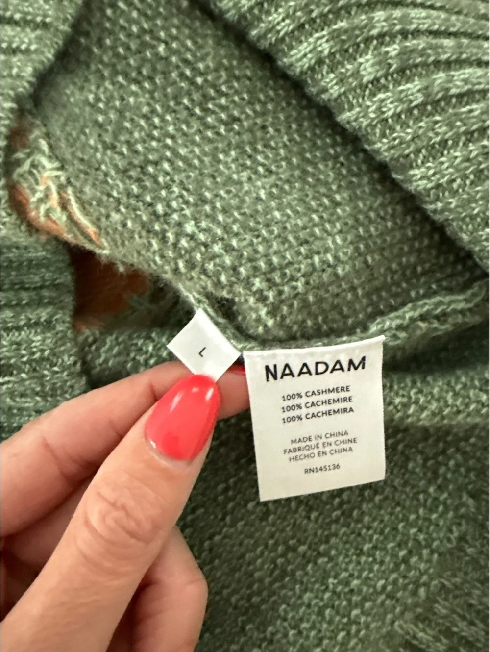 NAADAM 100% cashmere sweater size large